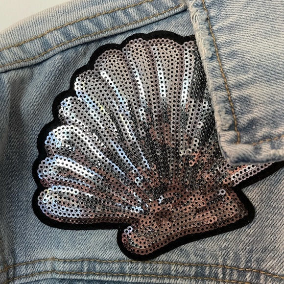 Show Me Your MuMu Light Blue Jean Jacket with Black Accents - Picture 10 of 11